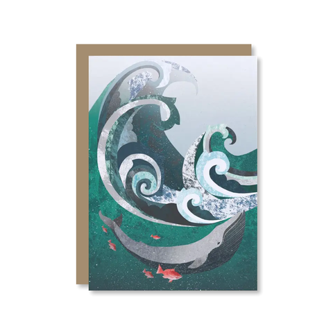 Whale & Wave Single Card