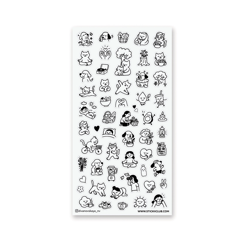 Wellness Doodles Sticker Sheet