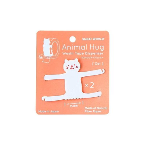 Animal Hug Washi Tape Dispenser - White Cat