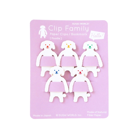 White Poodle Paper Clip Set