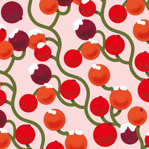 Winter Berries Gift Wrap Sheet
