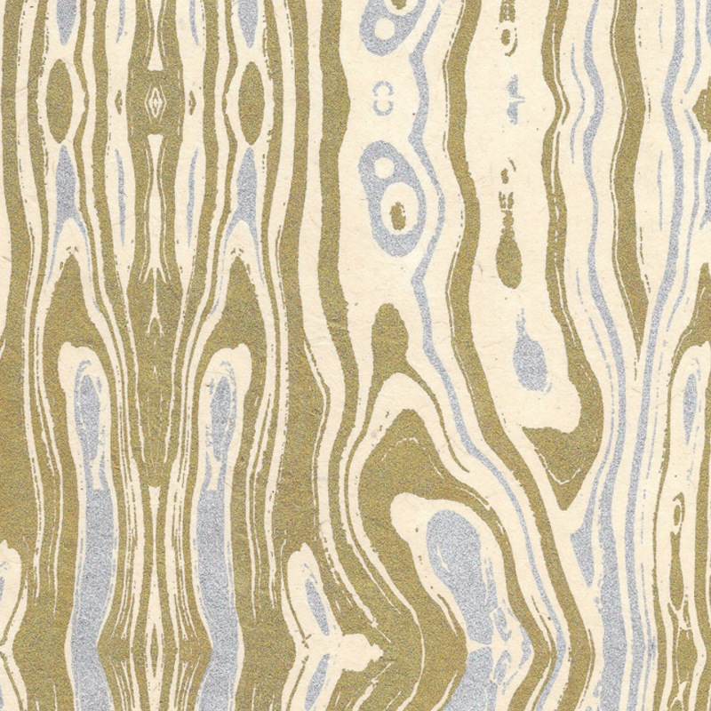 Wood Grain - Gold & Silver on Cream