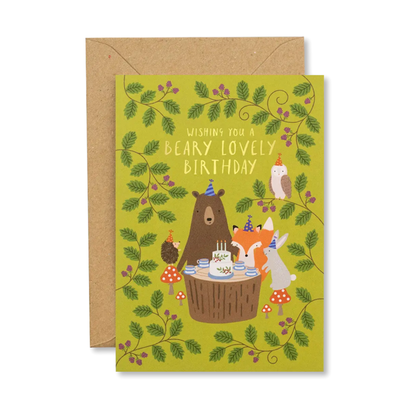 Woodland Party Single Card