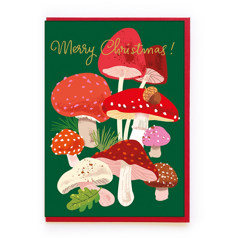 Christmas Mushrooms Single Card