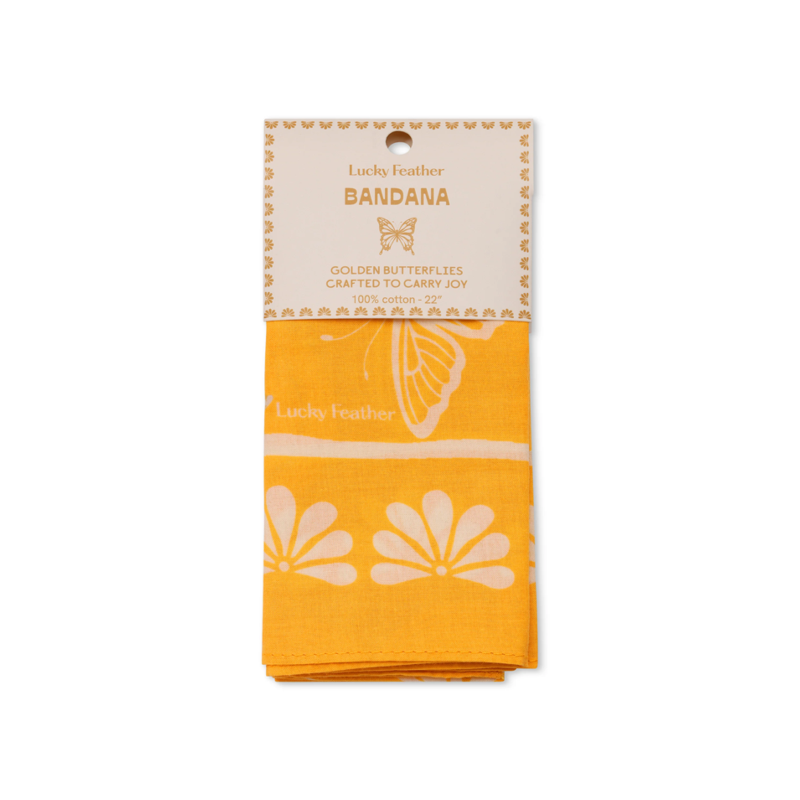 Yellow Butterflies Happiness Bandana