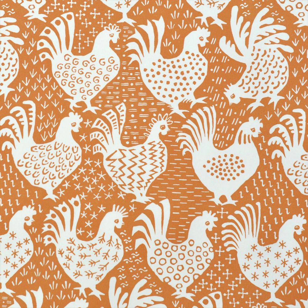Cinnamon Hens Patterned Paper Gift Wrap