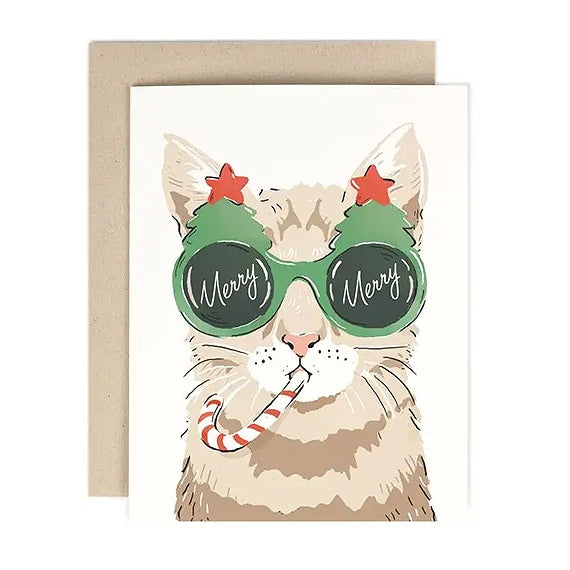 Merry Merry Cool Cat Single Card