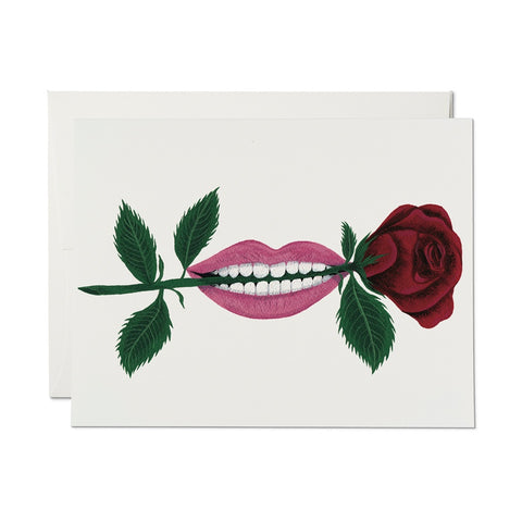 Rose in Mouth Single Card