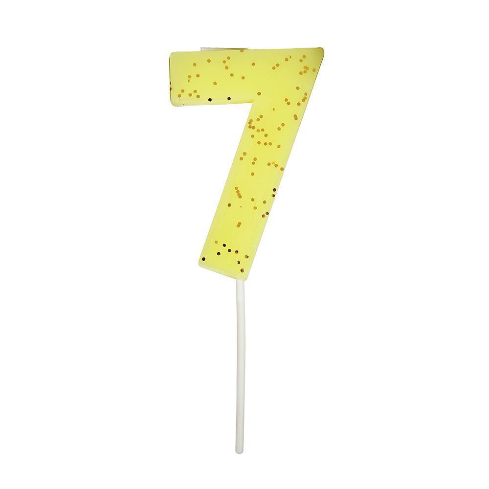 Number 7 Candle - Yellow