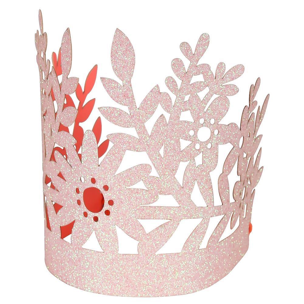 Pink Glitter Crown Party Hats