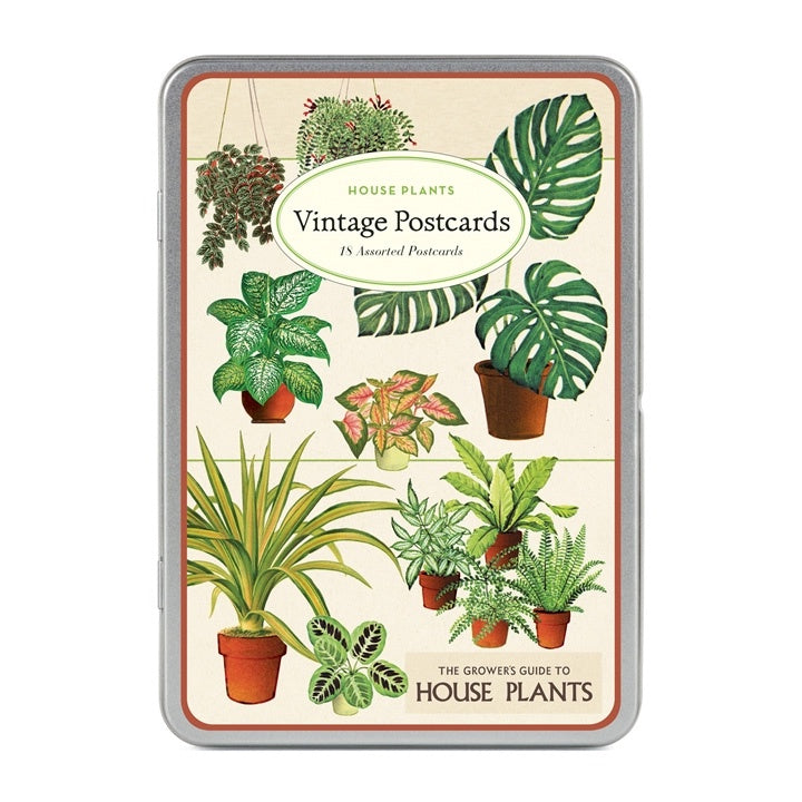 House Plants Vintage Postcards, set/18