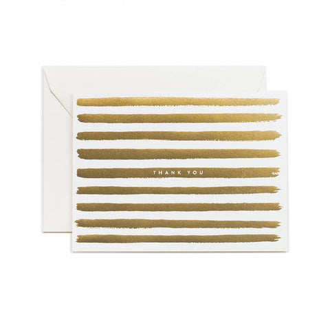 Gold Stripes Thank You Boxed Cards