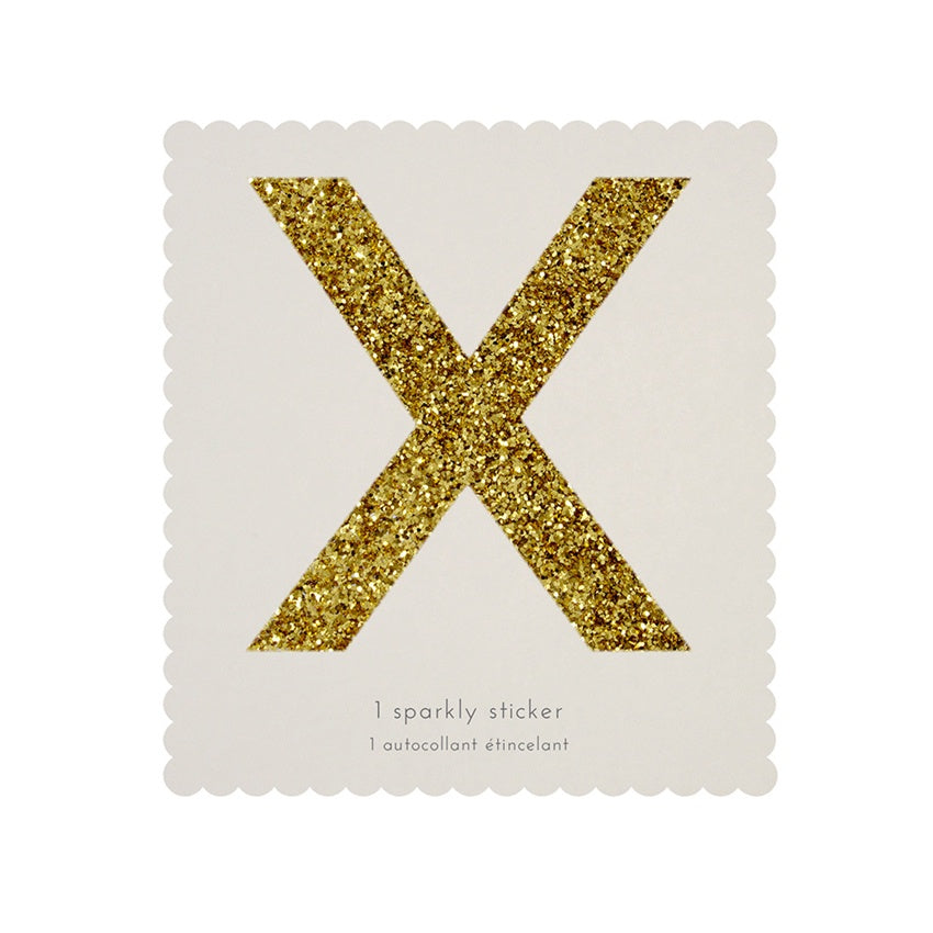 Gold Glitter Sticker - X