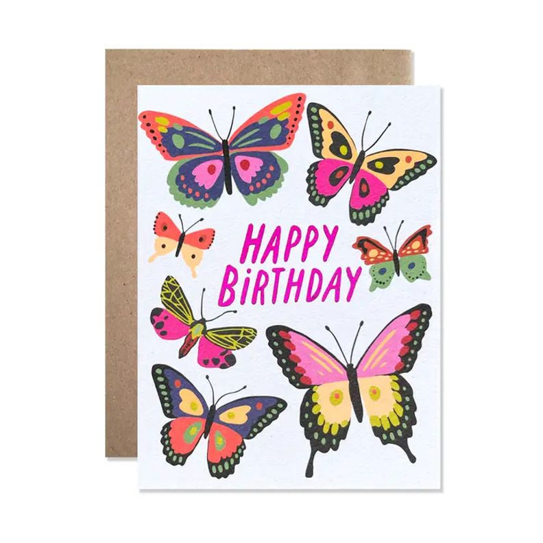Butterflies Birthday Single Card