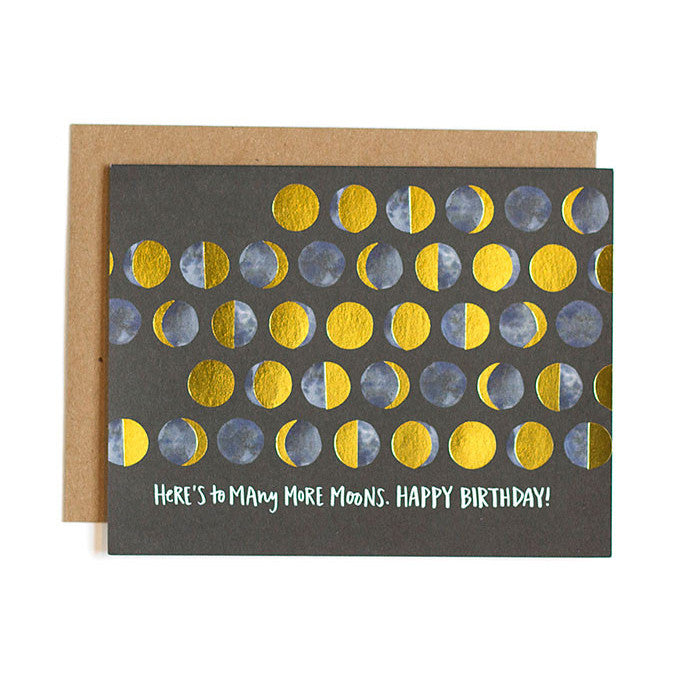 Here's To Many More Moons Birthday Single Card