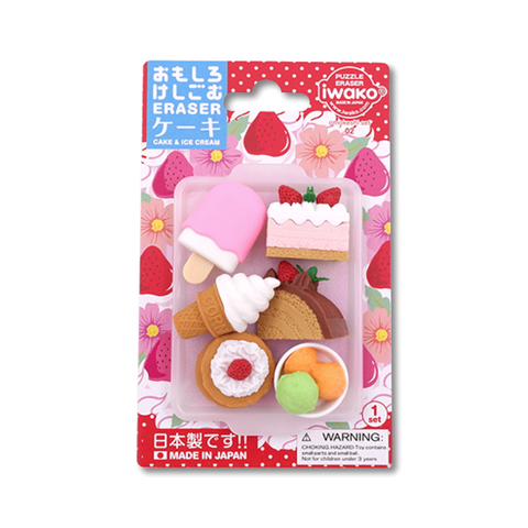 Cake Omokeshi Eraser Set
