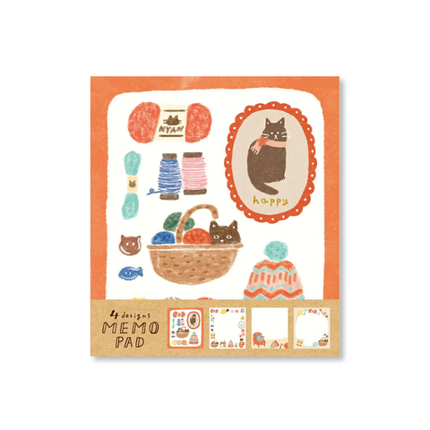 Japanese Cat & Yarn Memo Pad