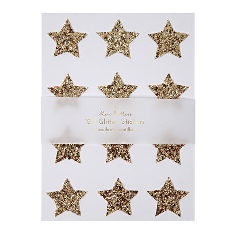 Gold Star Glitter Stickers