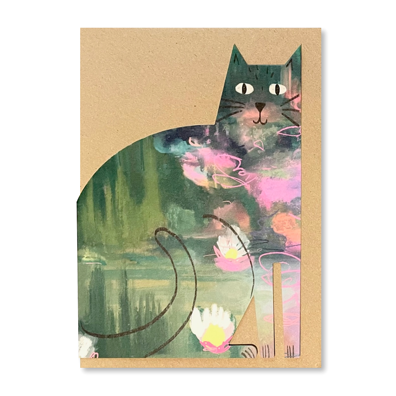 Clawed Monet Cat Single Card