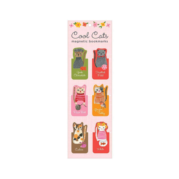 Cool Cats Magnetic Bookmarks S/6