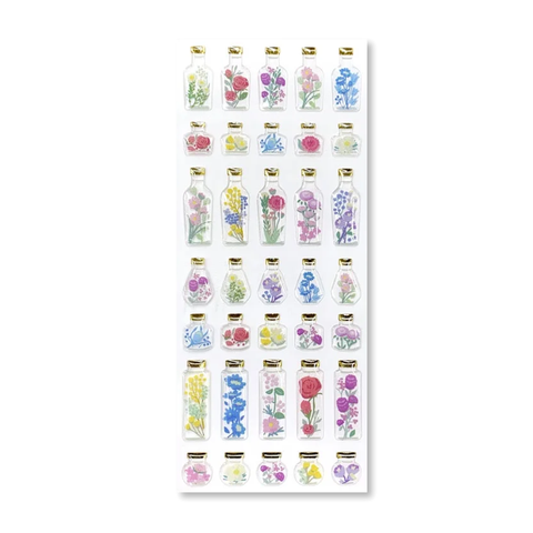 Floral Jar Drop Sticker Set