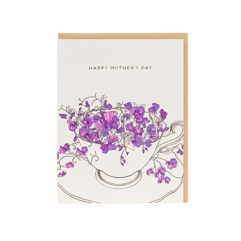 Floral Teacup Single Card