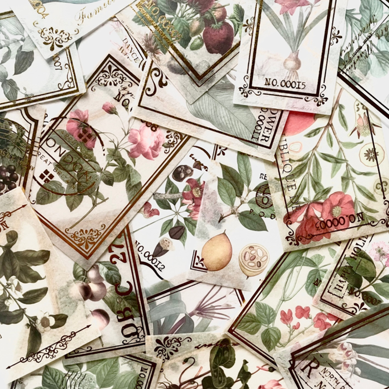 Washi Paper Sticker Set - Flower Stamps