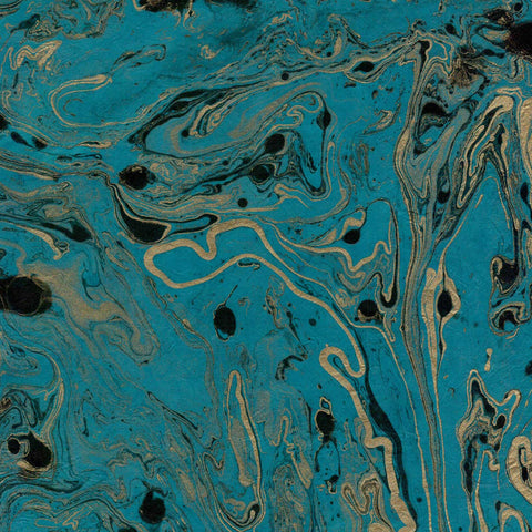 Marble - Black/Gold on Turquoise