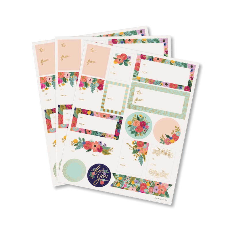 Garden Party Stickers & Labels, pack of 3