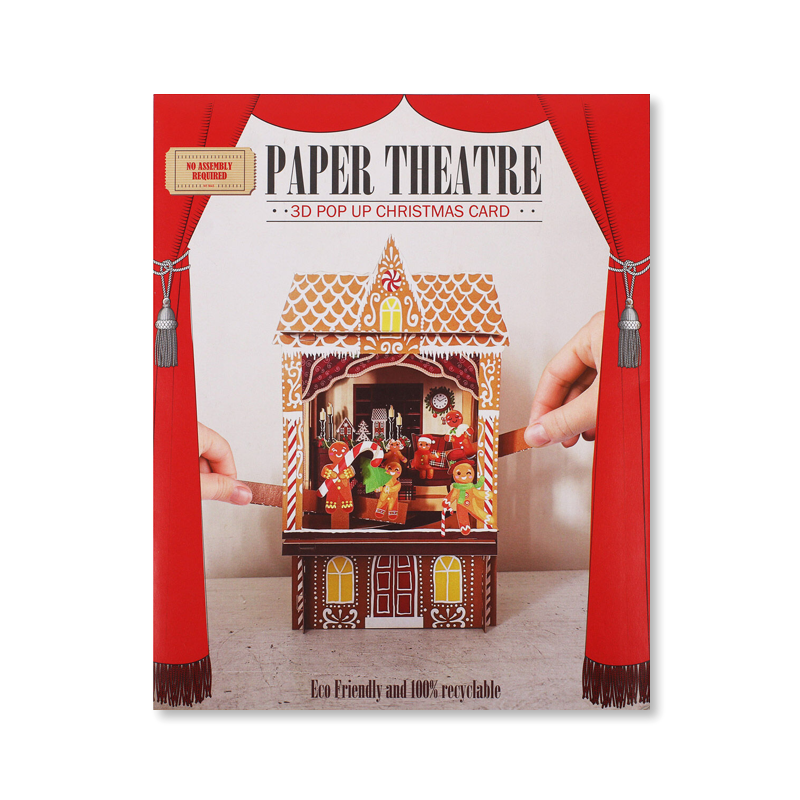 Gingerbread House Paper Theatre Single Card