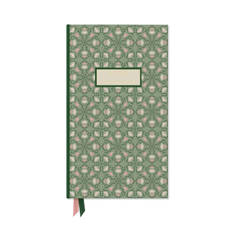 Green Folk Pattern Pocket Journal