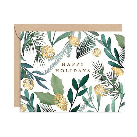 Greenery Pinecones Boxed Cards