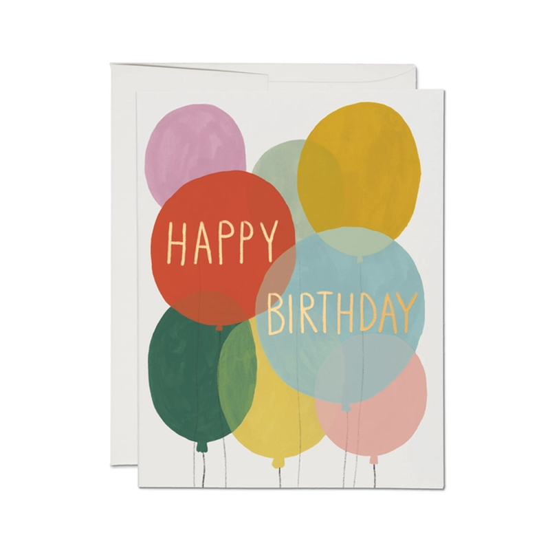 Birthday Balloons Single Card