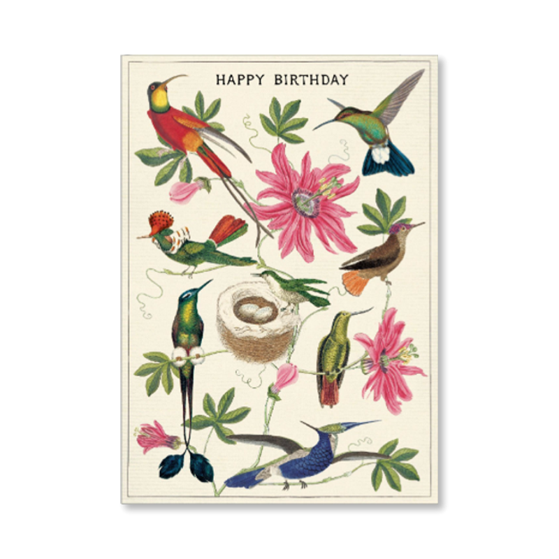 Happy Birthday Hummingbirds Single Card