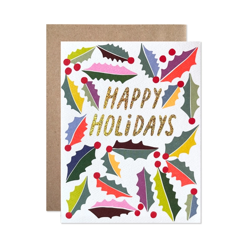 Happy Holidays Holly Single Card