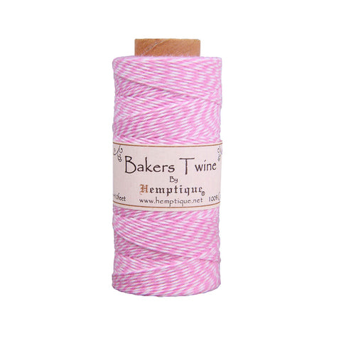 Cotton Bakers Twine - Light Pink/White