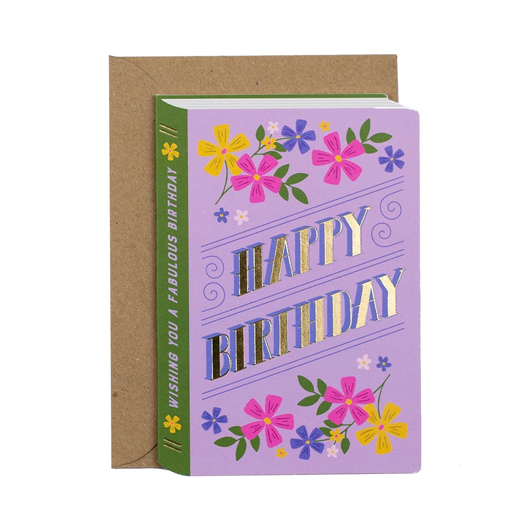 Lilac Birthday Book Single Card