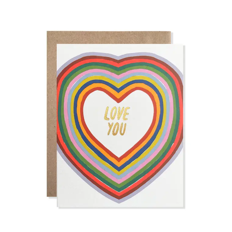 Love You Hearts Single Card
