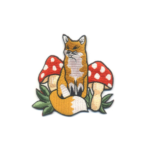 Fox in the Mushrooms Embroidered Patch