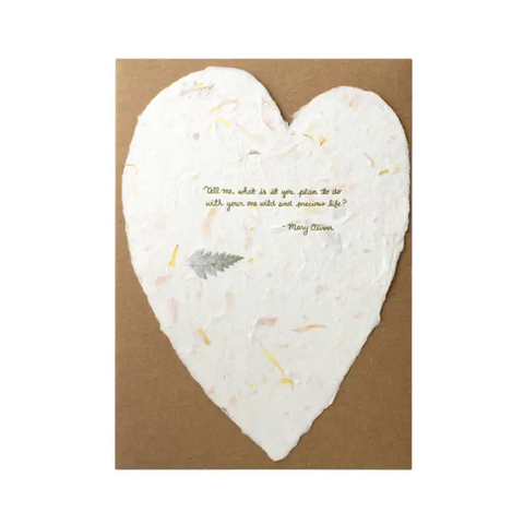 Mary Oliver Heart Single Card