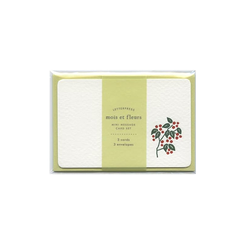 Mini Message Card Set - Checkerberry on Chartreuse