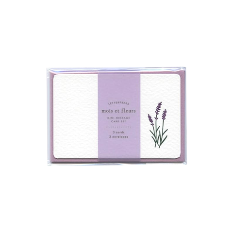 Mini Message Card Set - Lavender on Purple