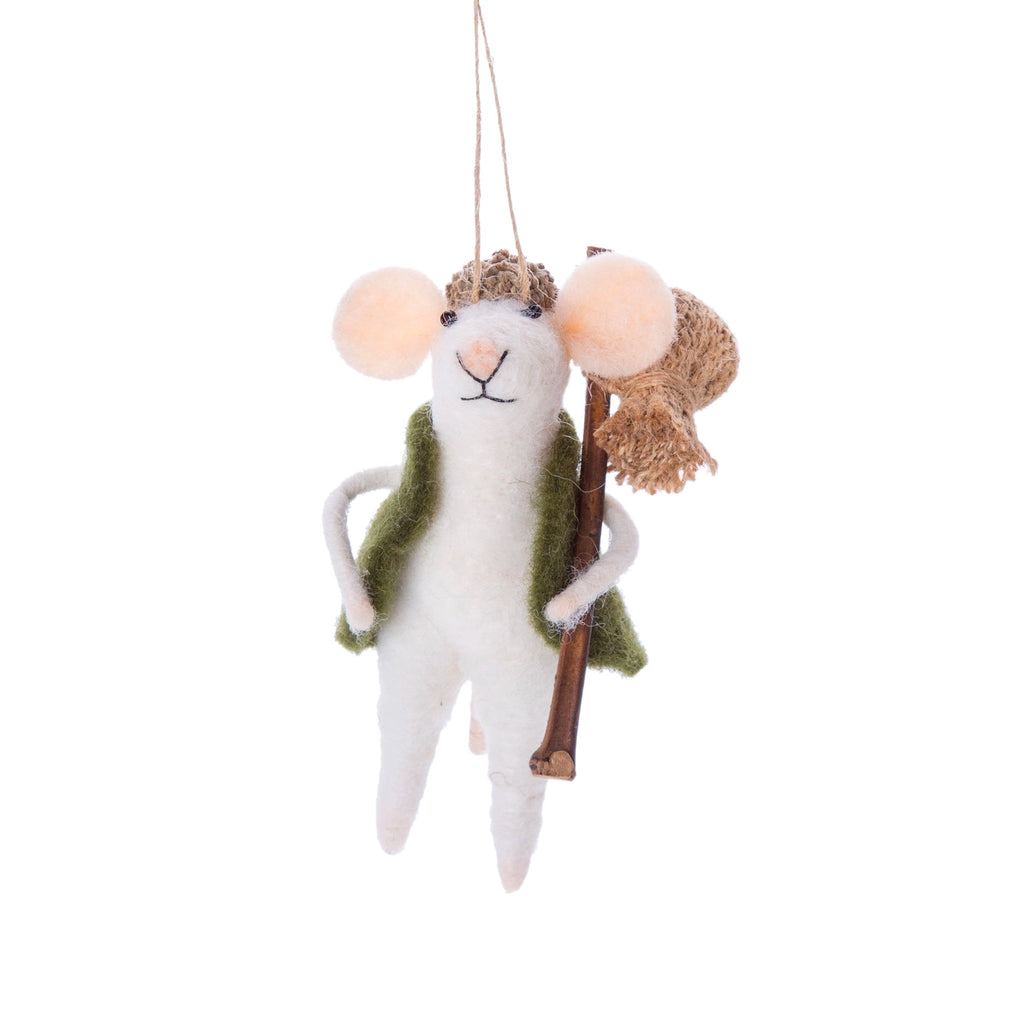 Felt Mouse Carrying Bindle Ornament