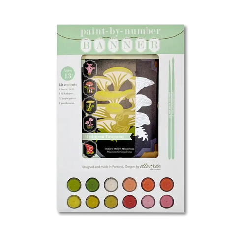 Mushroom Taxonomy Paint By Number Banner Kit