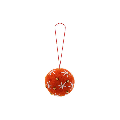 Mini Felt Ball Orange Star Ornament