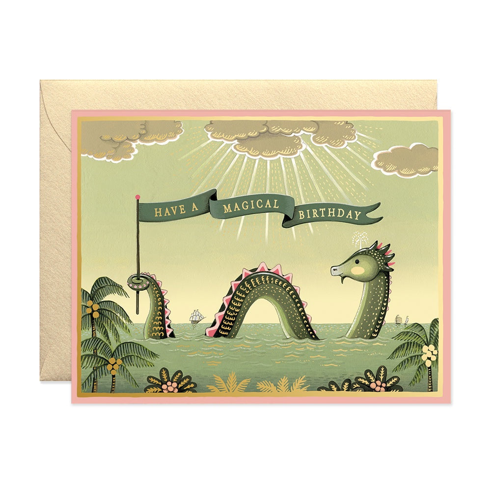 Sea Monster Birthday Single Card