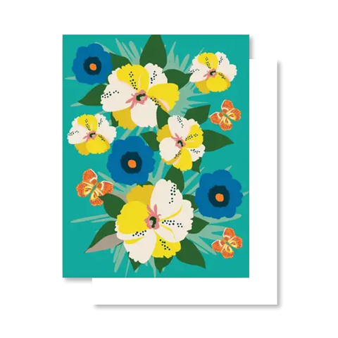 Pansy Flowers Note Card