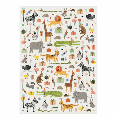 Rifle Paper Co. Party Animals Wrapping Sheets, Roll Of 3
