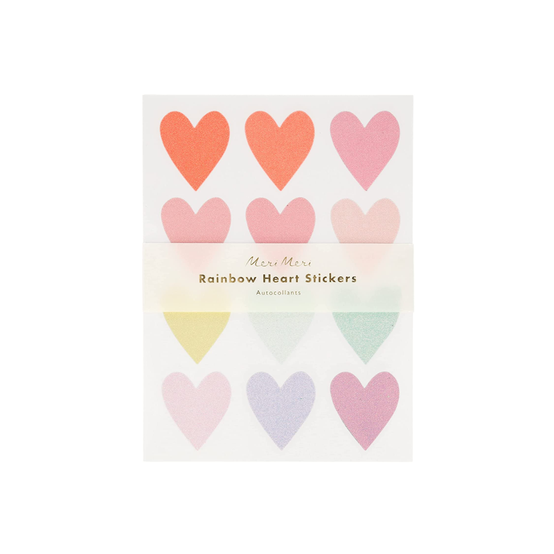 Pastel Heart Glitter Stickers