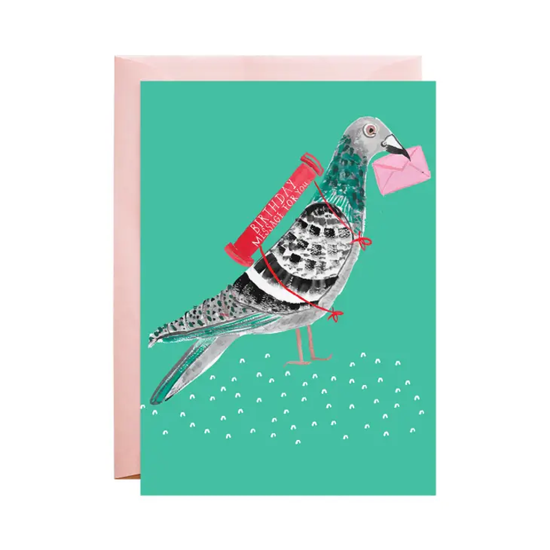 Pigeon On a Balloon Single Card
